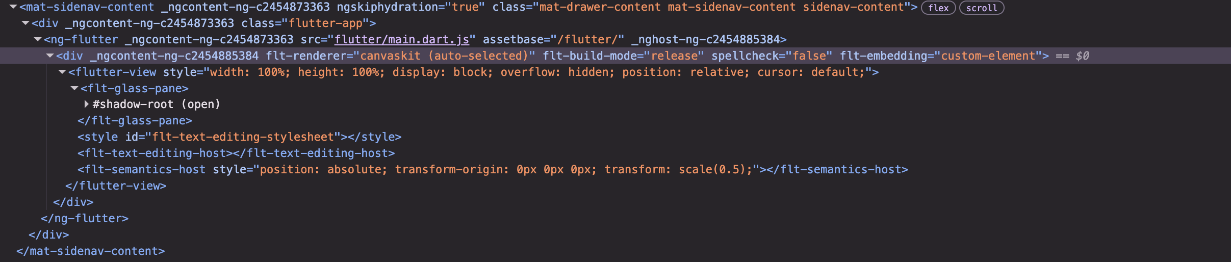 Flutter Web DOM