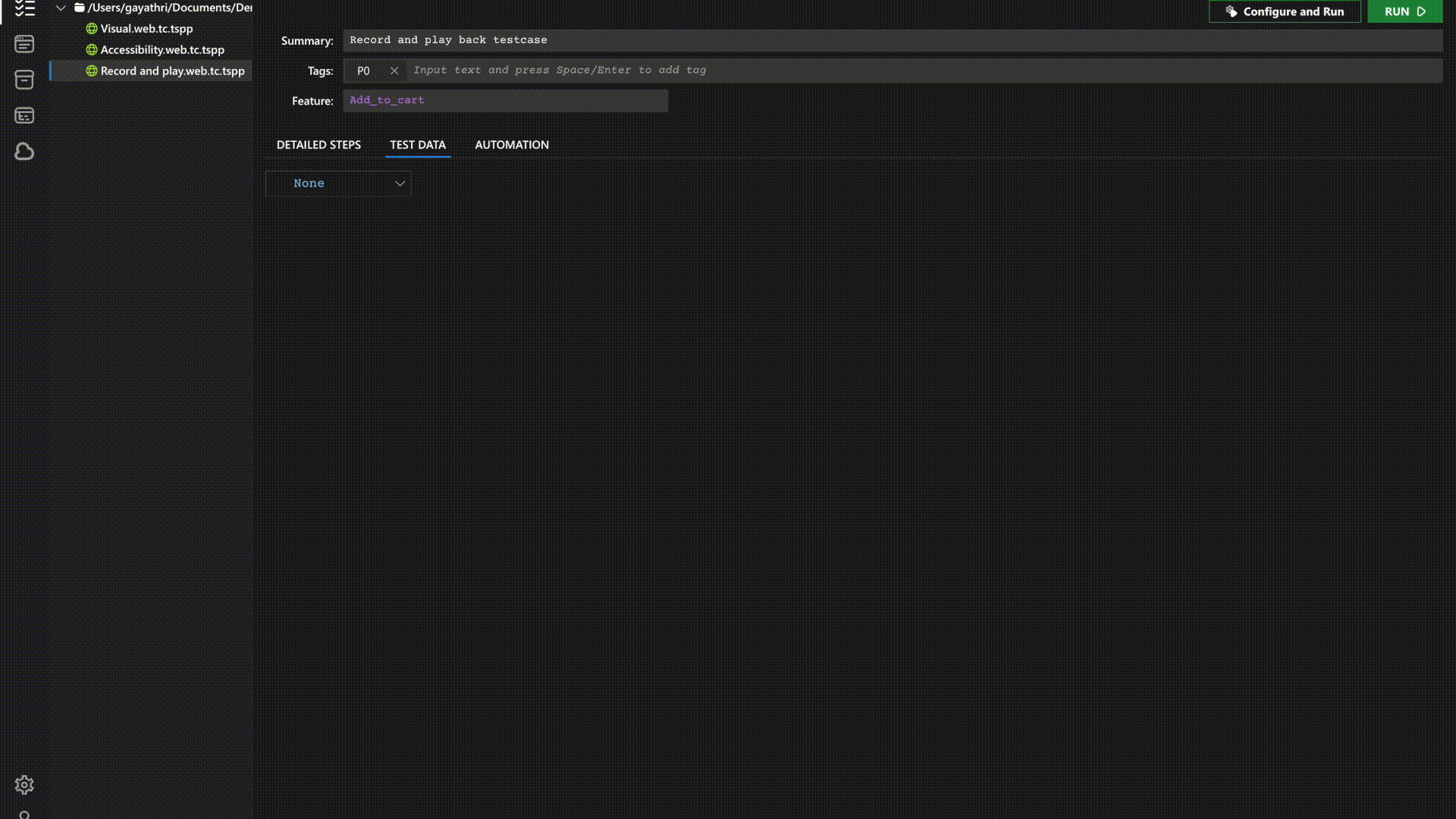 Manage Test Data | DevAssure image.